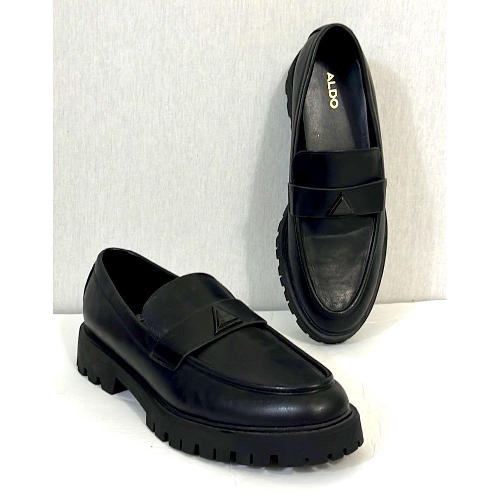 Aldo Mena black lug sole loafers
